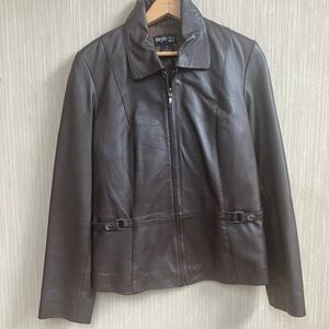 STYLUS Chocolate Leather Jacket